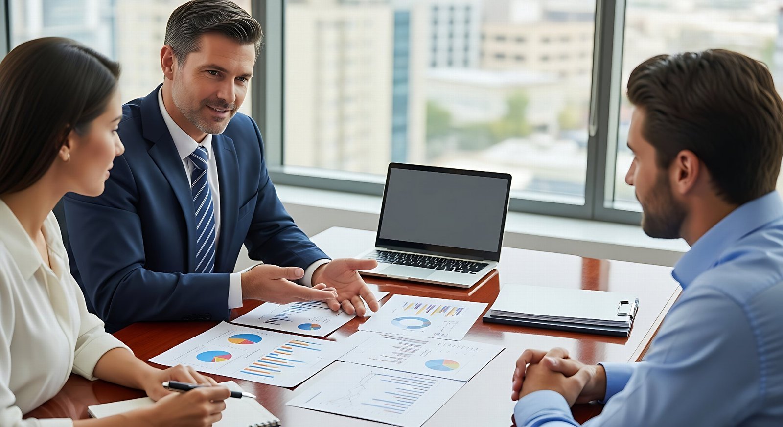 An adviser bringing clarity to a business planning conversation
