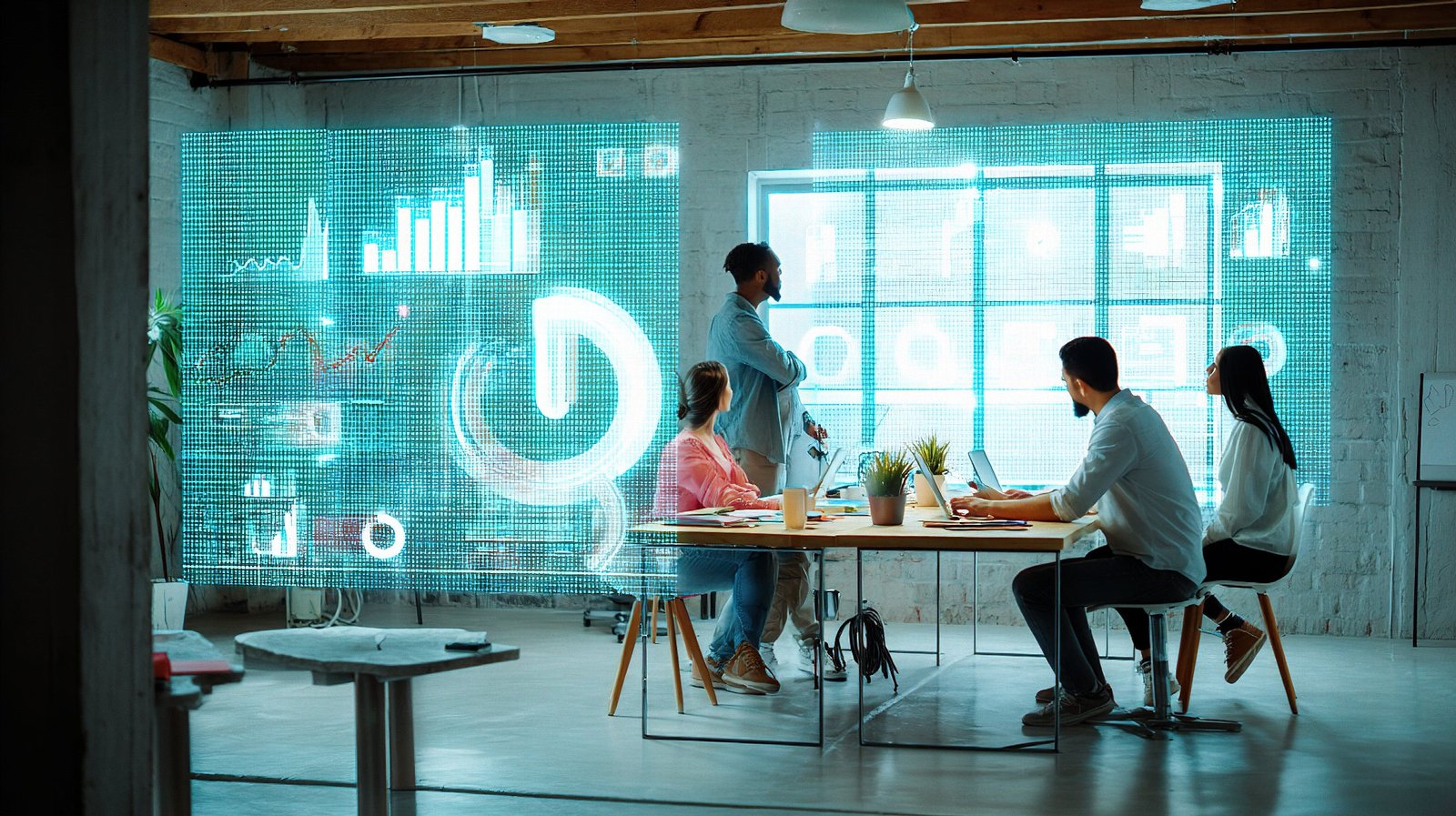 A business team turning strategy into a visible implementation plan